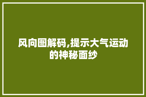 风向图解码,提示大气运动的神秘面纱