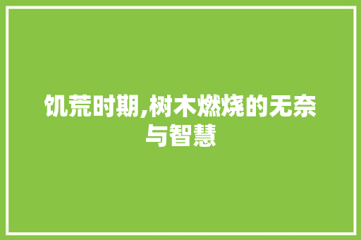 饥荒时期,树木燃烧的无奈与智慧