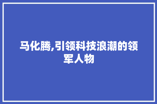 马化腾,引领科技浪潮的领军人物