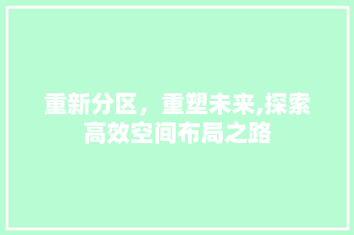 重新分区,重塑未来,探索高效空间布局之路 重新分区,重塑未来,探索高效空间布局之路