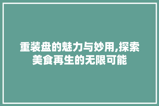 重装盘的魅力与妙用,探索美食再生的无限可能