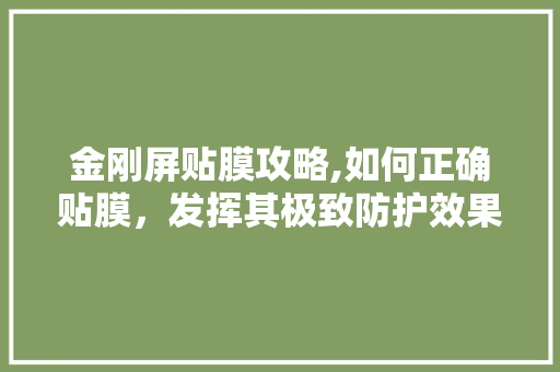 金刚屏贴膜攻略,如何正确贴膜，发挥其极致防护效果