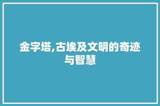 金字塔,古埃及文明的奇迹与智慧 电脑基础