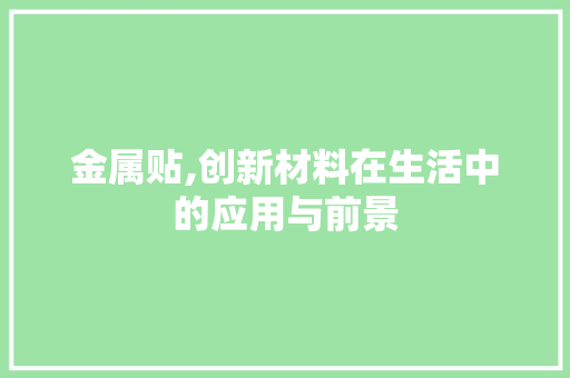 金属贴,创新材料在生活中的应用与前景
