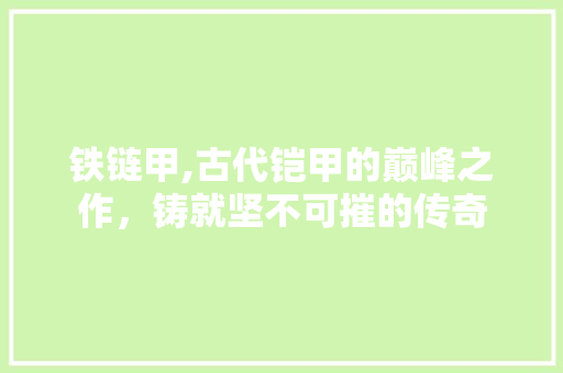 铁链甲,古代铠甲的巅峰之作，铸就坚不可摧的传奇