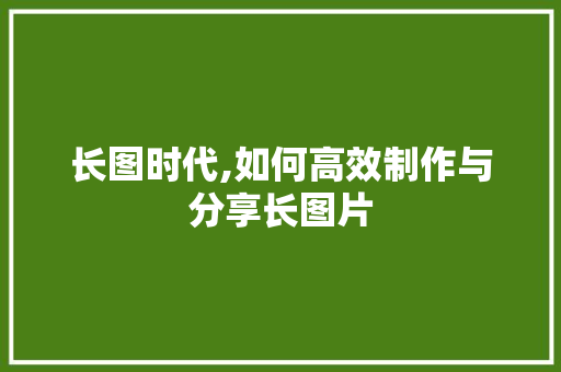 长图时代,如何高效制作与分享长图片 电脑基础