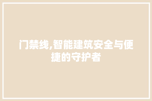 门禁线,智能建筑安全与便捷的守护者