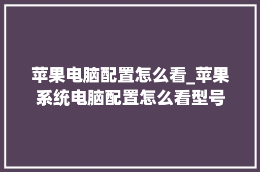 苹果电脑配置怎么看_苹果系统电脑配置怎么看型号