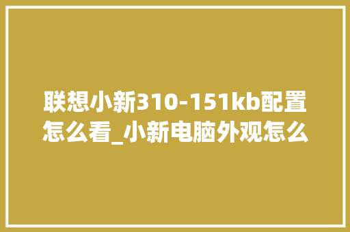 联想小新310-151kb配置怎么看_小新电脑外观怎么看配置参数