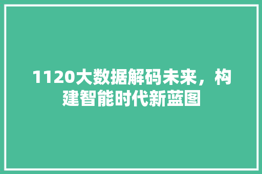 1120大数据解码未来，构建智能时代新蓝图 电脑配置