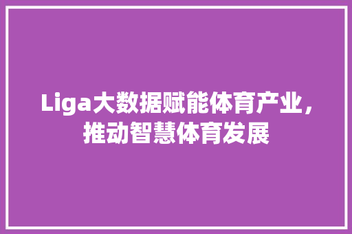 Liga大数据赋能体育产业，推动智慧体育发展 电脑故障维修