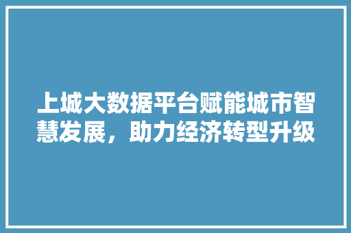 上城大数据平台赋能城市智慧发展，助力经济转型升级 电脑配置