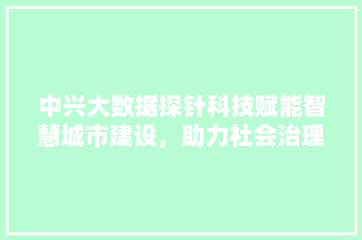 中兴大数据探针科技赋能智慧城市建设，助力社会治理升级