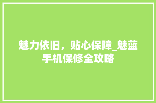 魅力依旧，贴心保障_魅蓝手机保修全攻略