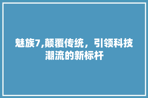 魅族7,颠覆传统,引领科技潮流的新标杆 电脑基础 魅族7,颠覆传统,引领科技潮流的新标杆 电脑基础