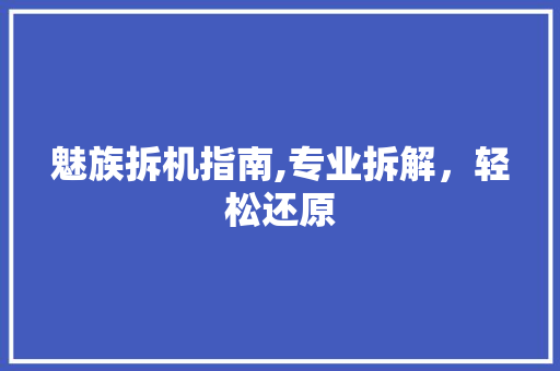 魅族拆机指南,专业拆解，轻松还原