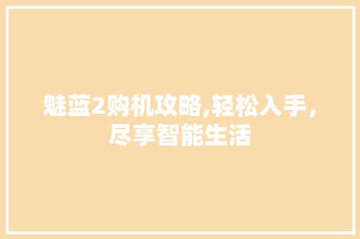 魅蓝2购机攻略,轻松入手，尽享智能生活