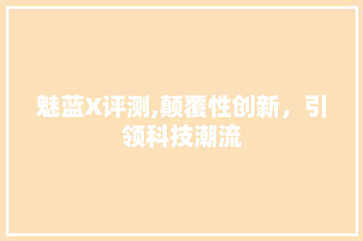 魅蓝X评测,颠覆性创新，引领科技潮流 电脑配置