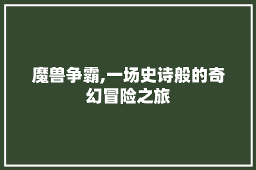 魔兽争霸,一场史诗般的奇幻冒险之旅 电脑配置