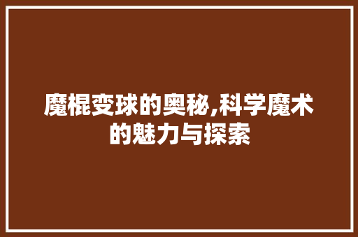 魔棍变球的奥秘,科学魔术的魅力与探索 电脑故障维修
