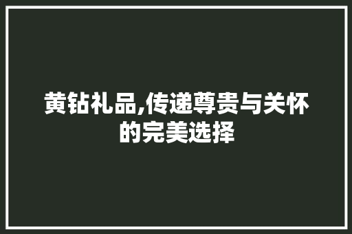 黄钻礼品,传递尊贵与关怀的完美选择 电脑故障维修