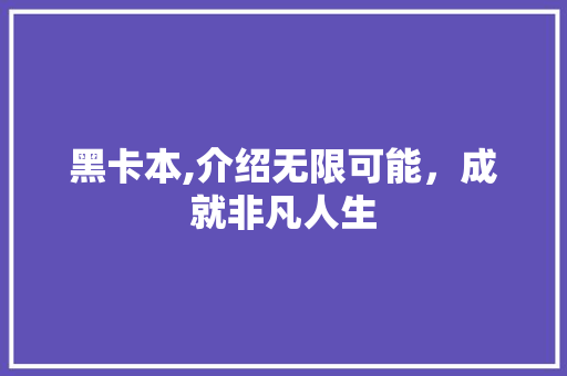 黑卡本,介绍无限可能，成就非凡人生 网络技术