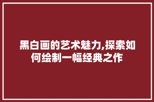 黑白画的艺术魅力,探索如何绘制一幅经典之作 电脑配置