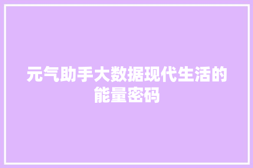 元气助手大数据现代生活的能量密码 电脑故障维修
