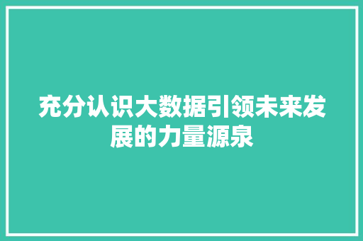 充分认识大数据引领未来发展的力量源泉 电脑配置