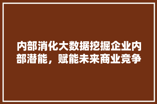 内部消化大数据挖掘企业内部潜能，赋能未来商业竞争