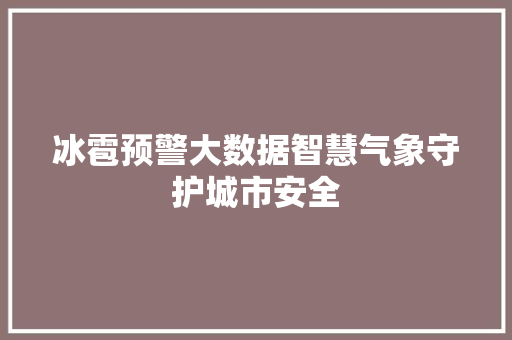 冰雹预警大数据智慧气象守护城市安全