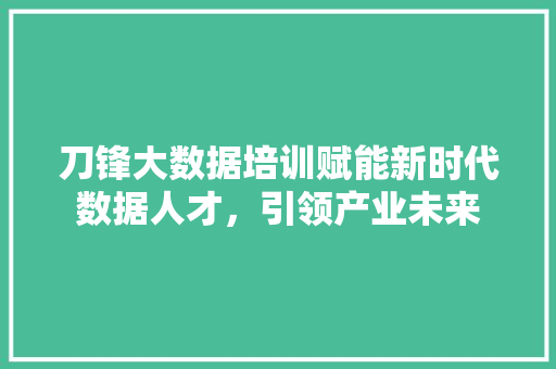刀锋大数据培训赋能新时代数据人才，引领产业未来 电脑故障维修