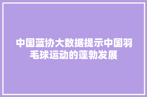 中国蓝协大数据提示中国羽毛球运动的蓬勃发展