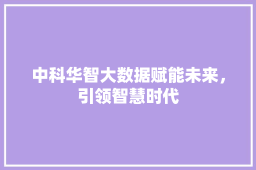 中科华智大数据赋能未来，引领智慧时代 电脑故障维修