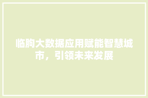 临朐大数据应用赋能智慧城市，引领未来发展