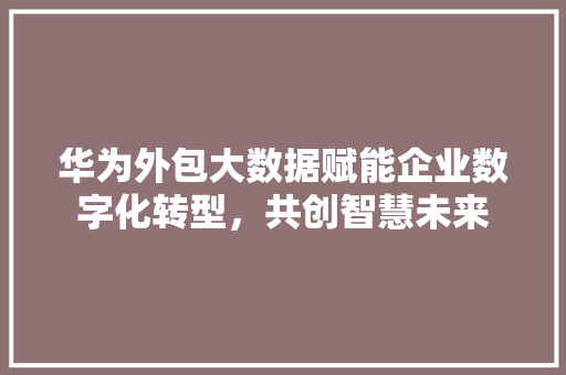 华为外包大数据赋能企业数字化转型，共创智慧未来