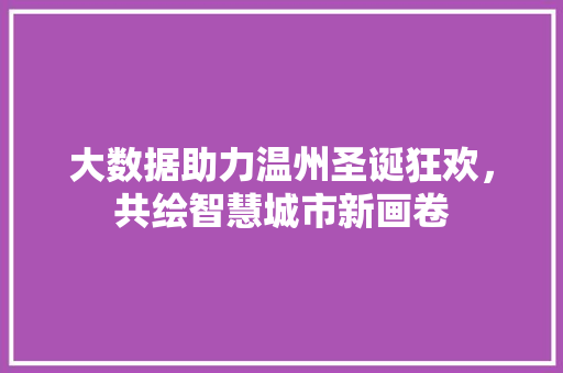 大数据助力温州圣诞狂欢，共绘智慧城市新画卷