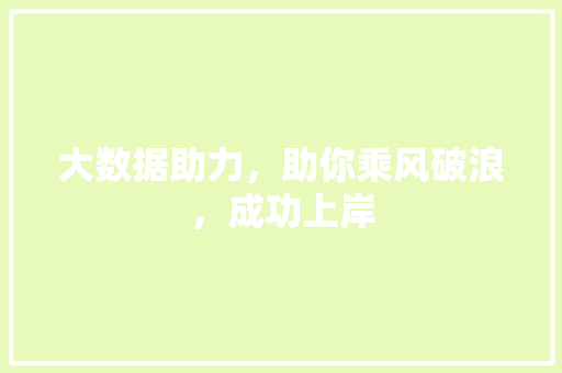 大数据助力，助你乘风破浪，成功上岸