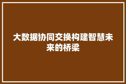 大数据协同交换构建智慧未来的桥梁