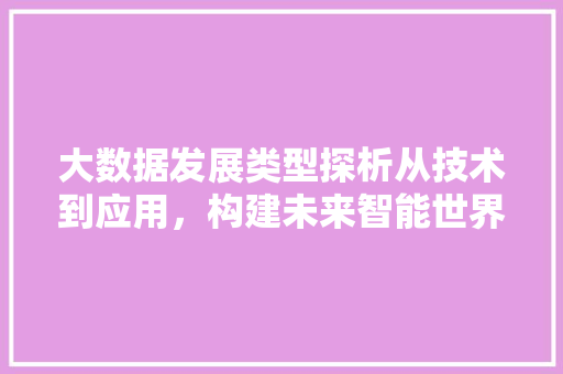 大数据发展类型探析从技术到应用，构建未来智能世界