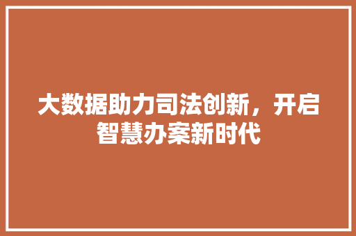 大数据助力司法创新,开启智慧办案新时代 大数据助力司法创新,开启智慧办案新时代