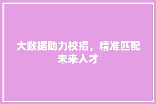 大数据助力校招,精准匹配未来人才 电脑故障维修 大数据助力校招,精准匹配未来人才 电脑故障维修