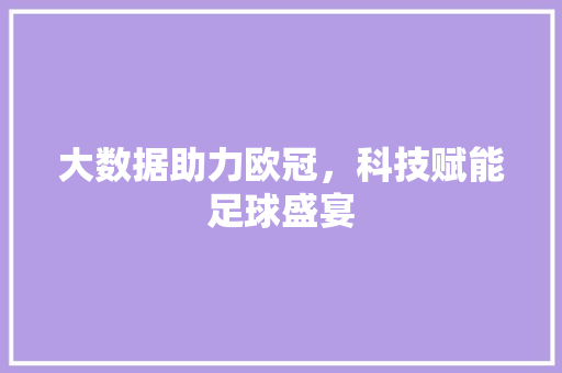 大数据助力欧冠，科技赋能足球盛宴