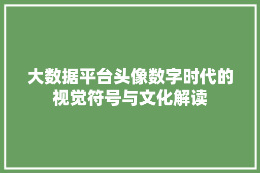 大数据平台头像数字时代的视觉符号与文化解读