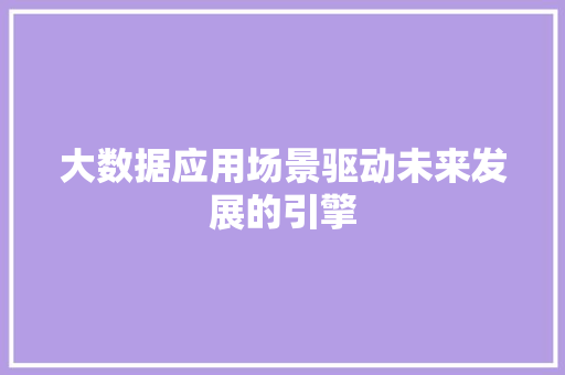大数据应用场景驱动未来发展的引擎