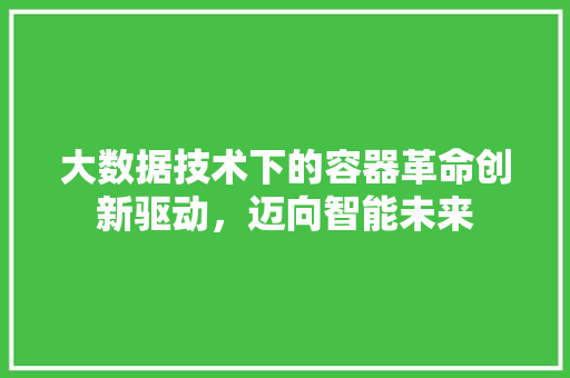 大数据技术下的容器革命创新驱动，迈向智能未来 电脑配置