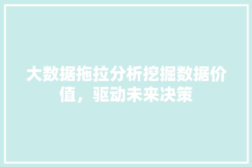 大数据拖拉分析挖掘数据价值，驱动未来决策 电脑配置
