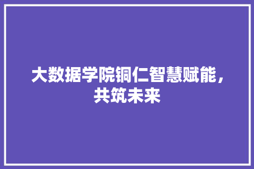 大数据学院铜仁智慧赋能，共筑未来