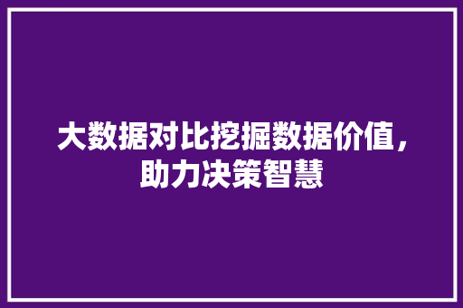 大数据对比挖掘数据价值，助力决策智慧 电脑故障维修