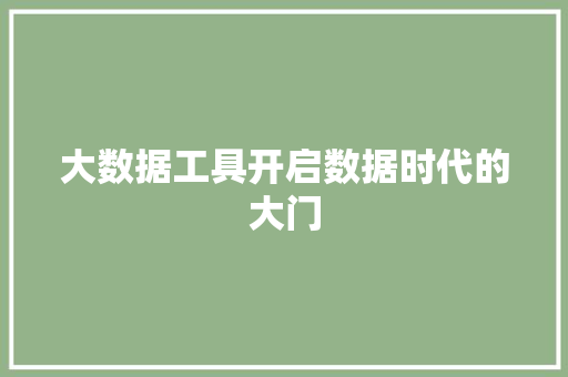 大数据工具开启数据时代的大门 电脑配置